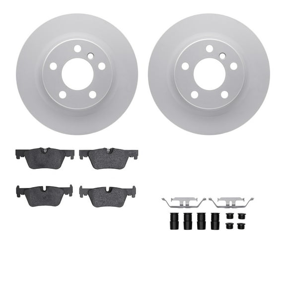Dynamic Friction Company Rear Geospec Brake Rotors with 5000 Advanced Brake Pads includes Hardware 4512-31252