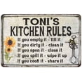 thumbnail image 1 of Toni's Kitchen Rules Chic Sign Vintage Decor 12 x 18 Matte Finish Metal 112180032294, 1 of 1