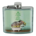 thumbnail image 1 of Elephant Keep Calm and Stay Fresh Bathtub Stainless Steel 5oz Hip Drink Kidney Flask, 1 of 4