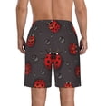thumbnail image 3 of Kll Red Ladybugs On Dark Background Men'S Casual Summer Beach Shorts Hawaiian Shorts With Pockets-Large, 3 of 9