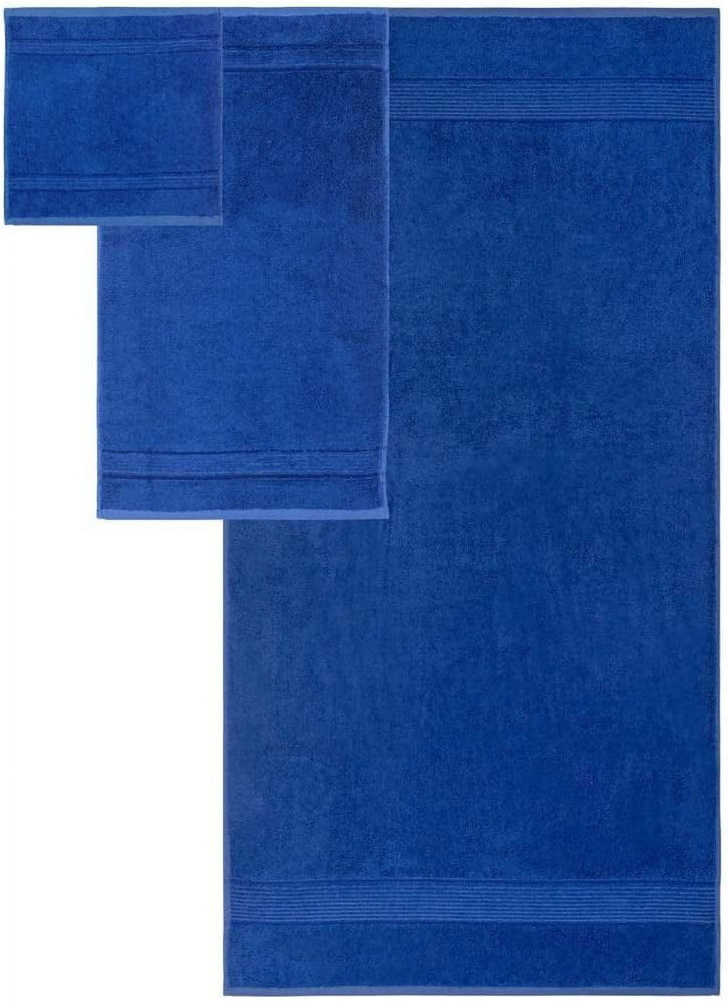 Prime Collections Ultra Soft Luxury Bamboo Cotton Bath Towel Set 8 Piece Towels 600 GSM 2 Bath Towels 2 Hand Towels and 4 Washcloths