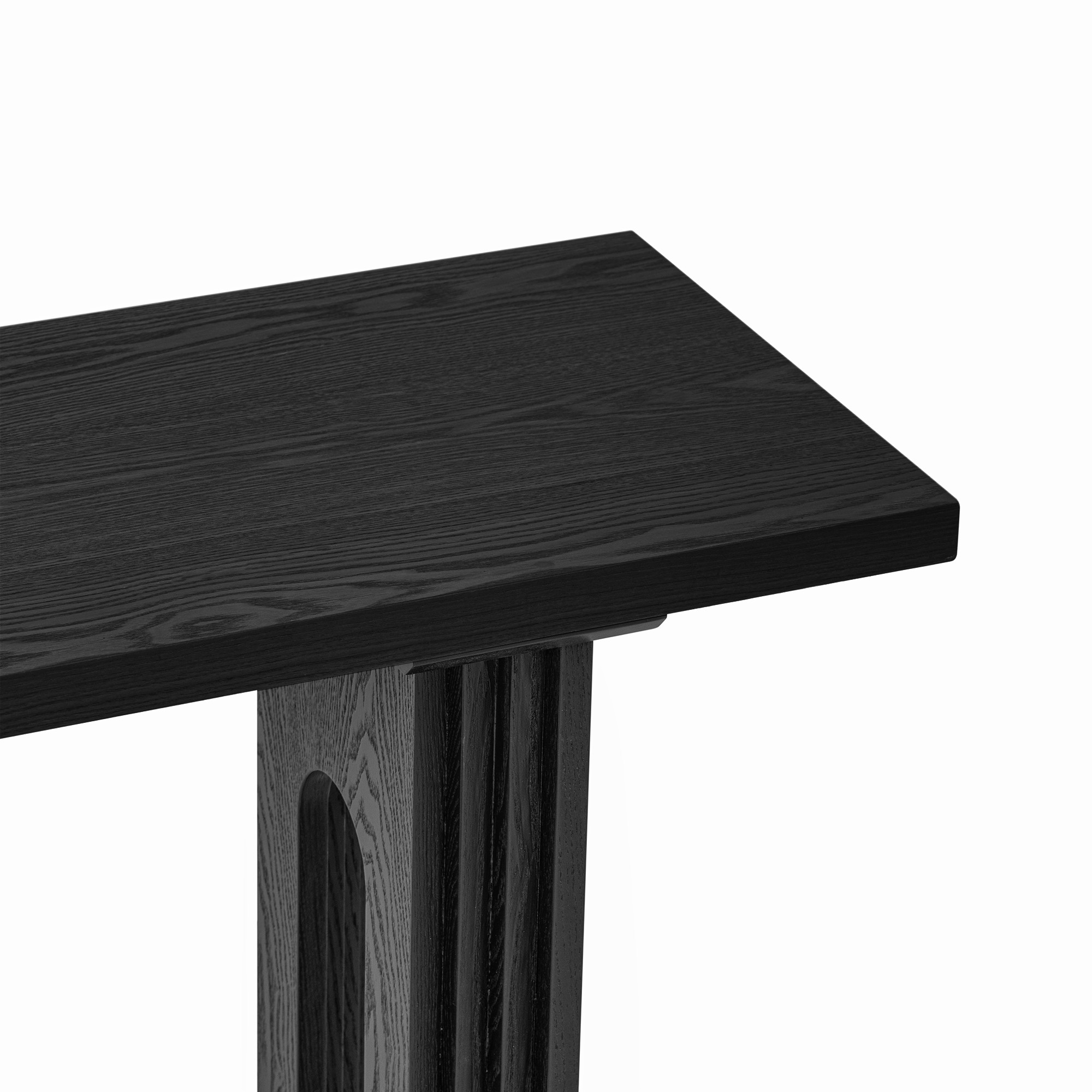 59" Console Table,Wooden Sofa Table Entryway Table with Distinctive Round Hollow Legs for Hallway, Entrance, Living Room, Bedroom,Black