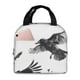 thumbnail image 1 of Easygdp Monochrome Flying Ravens Bolsa Térmica Premium - Tela Oxford Impermeable, Gran Capacidad, Bolsillo Frontal, Unisex para Trabajo, Escuela, Actividades al Aire Libre y Picnics, 1 of 8