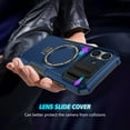 thumbnail image 6 of Case for iPhone 16, with Sliding Camera Cover, with Rotating Finger Ring Holder Magnetic Bracket Hybrid Hand Grip Protective Shockproof Phone Case Cover for iPhone 16 - Royalblue, 6 of 10
