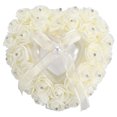 thumbnail image 2 of Almohada de Anillo de Boda Caja de Corazón Caja de Anillo de Boda en Forma de Corazón Romántico Decoración de Diamantes de Imitación Rosa Cojín de Almohada de Anillo ANGGREK Otros, 2 of 8