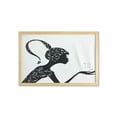 thumbnail image 1 of Zodiac Scorpio Wall Art with Frame, Girl with Scorpion Tail Like Hair and Leafy Ornaments, Printed Fabric Poster for Bathroom Living Room, 35" x 23", Black and White, by Ambesonne, 1 of 2