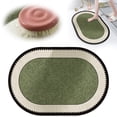 thumbnail image 2 of Bath Mat Ultra Thin Non Slip Rubber Bathroom Rug Quick Dry Machine Washable Absorbent Low Pile For Shower Outside Sink Home Decor Green Bathroom Rugs Green-E 32*20 In, 2 of 9