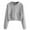 Gray, variant on Zpanxa Cropped Sweatshirts for Women Casual Solid Long Sleeve Zipper Pocket Hoodies Cute Hooded Sweatshirt Tops White M