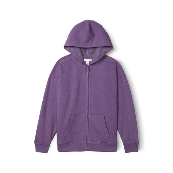 Happy Nation Relaxed Fleece Full Zip Hoodie Purple Haze Medium Sweatshirt