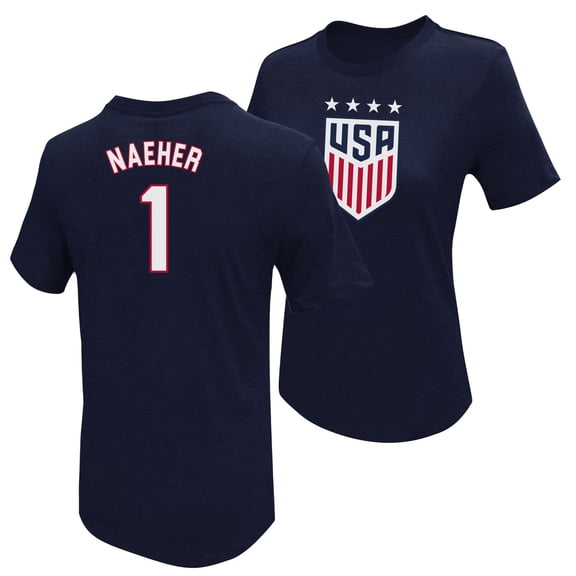 Icon Sports Women's Alyssa Naeher Blue USWNT Player Name & Number T-Shirt