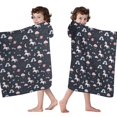 thumbnail image 4 of Blue Cartoon Unicorn Moon Cloud Rainbow Planet Pattern Hooded Bath Towel，60"x35" for Ages 3 To 12 Kids, Quick Dry Lightweight Soft Microfiber Hood Beach Towel Cover Up for Kids, 4 of 7