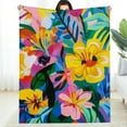 thumbnail image 2 of Creowell Flowers Home Leisure Flannel Blanket Lightweight Soft Warm 40x50in, 2 of 7