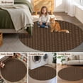thumbnail image 5 of Dark Brown Rattan Round Area Rug 3Ft Washable Small Circle Rugs for Kitchen Entryway, Vintage Abstract Wicker Texture Non-Slip Carpet Floor Mats Indoor Outdoor Carpet Runner Aesthetic Home Decor, 5 of 8