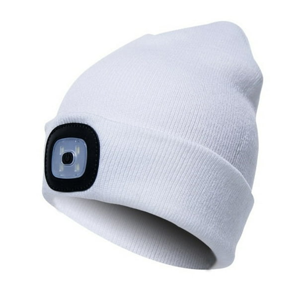 Gorro con faro LED recargable unisex, gorro de punto cálido para seguridad en invierno, regalos para hombres, mujeres y papás