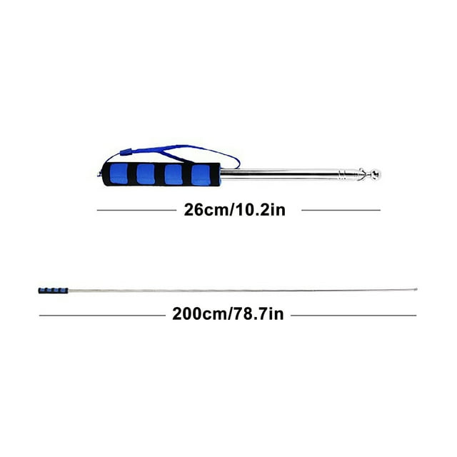 Agiferg Mât en Acier Inoxydable Léger Poignée Éponge Portative Mât Agitant Drapeau