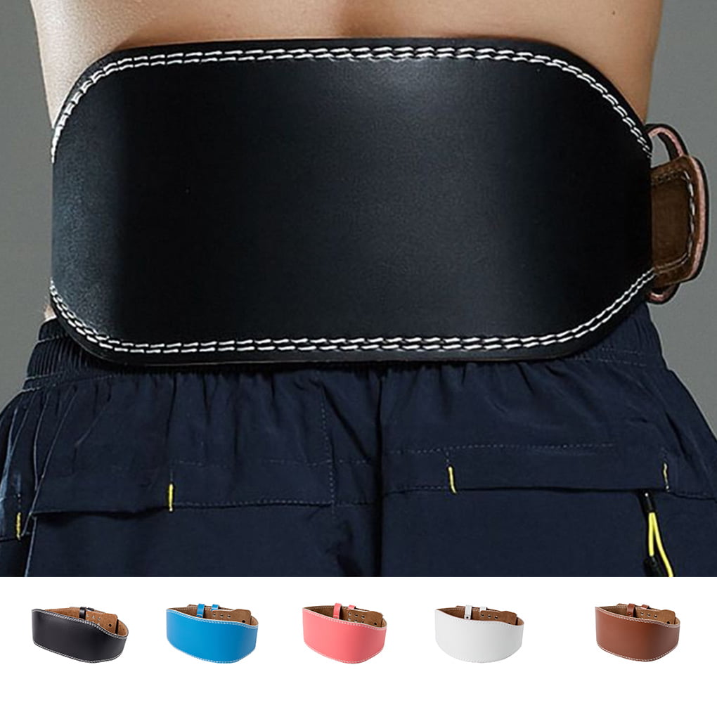 Quality Padded Leather Fitness Weight Lifting Belt Sports Weightlifting  Waist Support Straps Gym Fitness Training Back Supports Brown L 