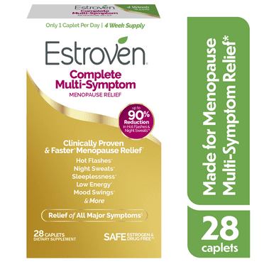 Estroven Complete Multi-Symptom Menopause Relief with Rhapontic Rhubarb Root Extract, 28 Count