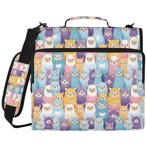 ALAZA Zipper Binder Alpacas Pattern 2 inch 3 Ring 500 Sheet Capacity Trapper Keeper File Folder Organizer Bag