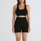 thumbnail image 4 of Pantalones de Yoga de Mujer de Color Sólido sin Costuras de Dos Piezas Yoga Set 87% Nylon 13% Spandex, Cómodos Pantalones Cortos Deportivos para el Gimnasio, 4 of 5