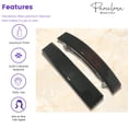 thumbnail image 2 of Parcelona French Large Bar Set of 2 Black N Shell Automatic Hair Clip Barrettes, 2 of 8