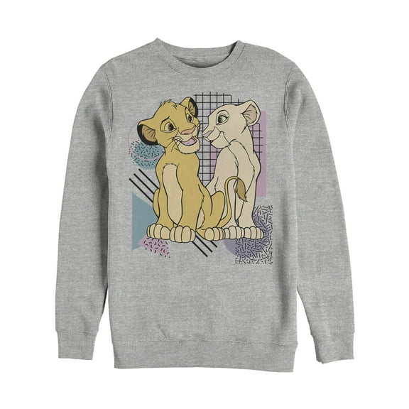 Men's Lion King Bold Retro Cub Love  Sweatshirt Athletic Heather Medium
