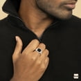 thumbnail image 2 of Amberta Solid 925 Sterling Silver Black Onyx Ring for Men | Signet Ring for Men | Pinky Ring Men | Mens&nbsp;Signet Ring | Biker Rings Men: Black Signet Ring Size 11, 2 of 6