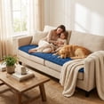 thumbnail image 6 of decorUhome Couch Covers for Couch Sofa, Non Slip Fuzzy Couch Covers for Pets, Washable Slipcover for Dogs(Navy Blue, 27.6" x 27.6"), 6 of 10