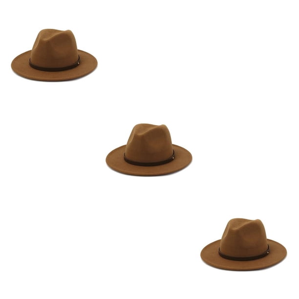 Minnieouse Sombrero grande de invierno, vestido de Color a la moda, gorras elegantes, lana cálida, mujeres, hombres, vaquero, niños, boda, Type1 NO1