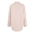 thumbnail image 6 of Jzuxvd Womens Button Down Shirts Gauze Cotton Dress Shirt Long Sleeve Oversized Solid Tunic Tops with Pockets Pink M, 6 of 8