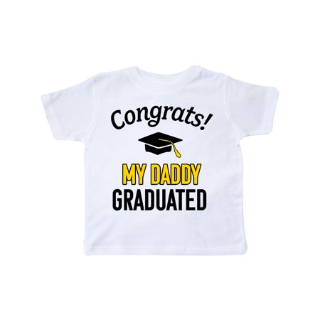 

Inktastic Congrats! My Daddy Graduated with cap Gift Toddler Boy or Toddler Girl T-Shirt