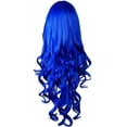 thumbnail image 1 of Topbuti Peluca de cosplay rizada en espiral resistente al calor de pelo largo de 32 pulgadas azul oscuro, 1 of 4