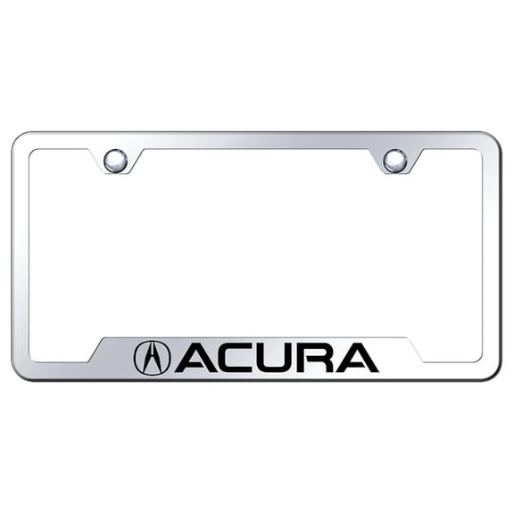 Acura License Plate Frame - Laser Etched Cut-Out Frame - Stainless Steel