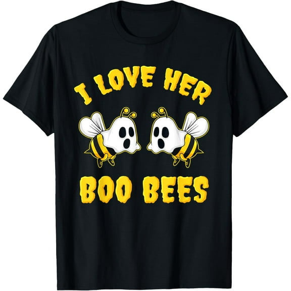 Halloween I Love Her Boo Bees Funny T-Shirt