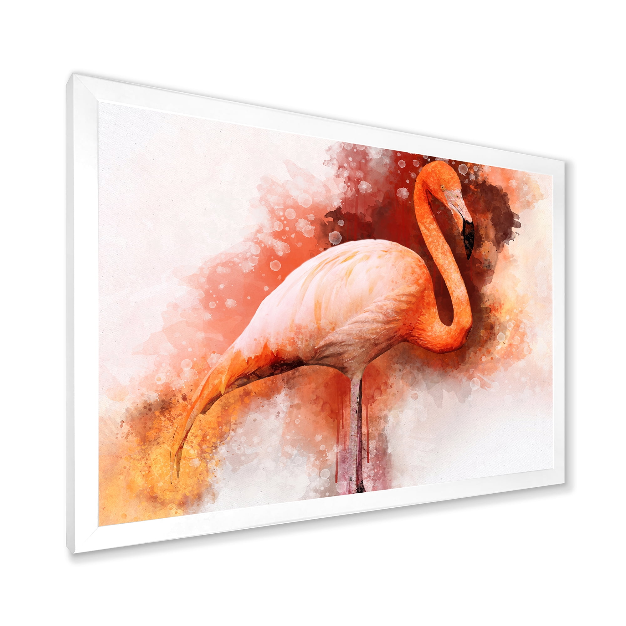 Designart 'Abstract Portrait of Pink Flamingo II' Farmhouse Framed Art Print