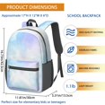 thumbnail image 2 of 17 Inch Lightweight Backpack,PVC Waterproof Oxford Fabric, Ergonomically Designed, with Large Capacity, Aurora Wave Print, 2 of 5