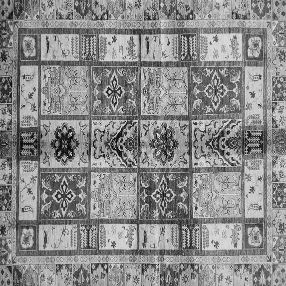 Ahgly Company Indoor Square Abstract Gray Modern Area Rugs, 8' Square