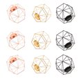 thumbnail image 1 of 9 piezas Portas Geometrico Plata Negro Dorado Candelabro Moderno del Apoyo de Metal Decoración del Hogar de Fiesta de Bodas SM SunniMix Portavelas geométrico en 3D, 1 of 7