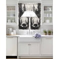 thumbnail image 3 of Brown Bear Swag Valance and Tier Curtains Set Black Bear Forest Animal Modern Art Retro Kitchen Curtains 3 Piece Set Rod Pocket Panels for Bedroom Cafe Swag Valances and 24 inches Tiers, 3 of 6