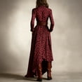 thumbnail image 4 of Women's Shirt Dress Plaid V-Neck Button Down Asymmetric Hem Side Slit Maxi Dress with Pockets for Spring Fall Casual,Vermilion,2XL, 4 of 4