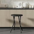 thumbnail image 2 of VECELO Set of 2 Counter Bar Stool, Backless 18 in. Portable Folding Stool with 220lb, Kitchen Island Stool with Built-in Handle & Metal Frame, Black, 2 of 11