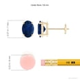 thumbnail image 2 of ANGARA Natural 1.7 Ct Prong-Set Solitaire Sapphire Stud Earrings in 14K Yellow Gold for Women (Size-7x5mm) | September Birthstone, Anniversary, Jewelry Gift for Women | Natural Blue Sapphire Earrings, 2 of 9
