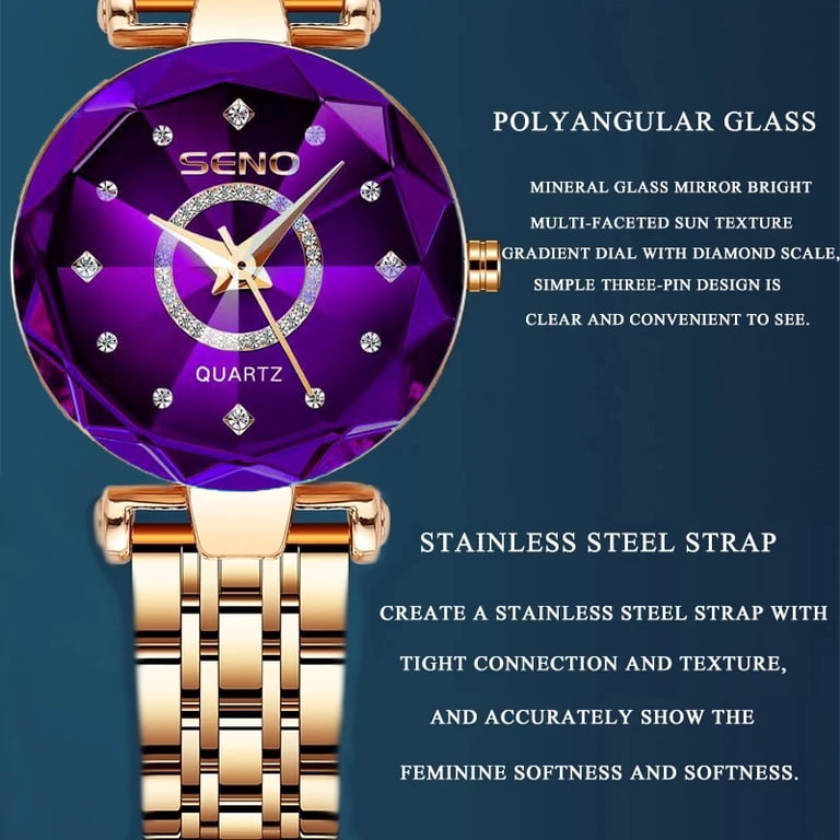Seno Women's Ocean Blue Diamond Stainless Steel Watch photo 2
