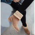 thumbnail image 5 of SACFOF Snow Boots for Winter, Ladies Casual Fashion Ankle Booties, Fleece Lined Mid Calf Boots, Comfortable Slip On Chunky Block Heels Suede Outdoor Shoes, 5 of 6
