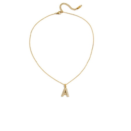 DESIGNICE Hammered Initial "A" Pendant Necklace Gold Initial Necklace for Women Pendant Necklace for Women