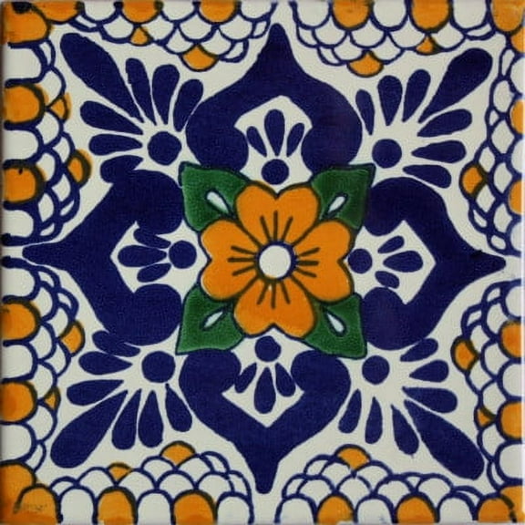 4.2x4.2 Moris Talavera Mexican Tile, Set of 9 pcs