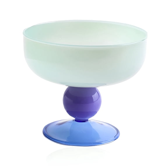 ACDANC Ice Cream Glass Bowls Colored Dessert Bowls Vintage Glass with Footed Fruit Salad Bowl for Holiday Party