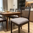 thumbnail image 6 of FEOLGEHLY Leaf Embossed Stretch Polyester Dining Chair Seat Cover, Washable Anti Slip Chair Seat Cushion Slipcover for Home Restaurant Office, 6 Color Options Available(14-21in Chair), 6 of 7