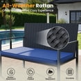 thumbnail image 4 of UDPATIO 4 Piece Patio Furniture Sets, Outdoor Conversation Sets of 4, 4 Pieces Wicker Patio Furniture Set with Coffee Table, Navy Blue, 4 of 7