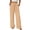 Beige, variant on Crinkle Textured Womens Striped Wide Leg Pants Drawstring High Waist Loose Flowy Trousers with Pockets Daily Beach Loungewear Pants Blue