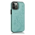 thumbnail image 6 of for iPhone 16 Case Wallet with Card Holder, Floral Flower Pattern Back Flip Folio PU Leather Kickstand Card Slots Case for Women Girls, Double Magnetic Clasp Shockproof Cover, Mint, 6 of 8